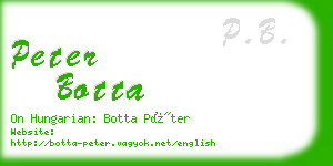 peter botta business card